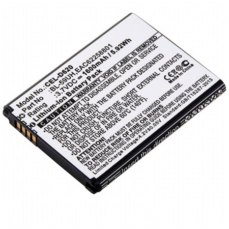 Dantona Replacement Cell Phone Battery for LG BL-59UH CEL-D620